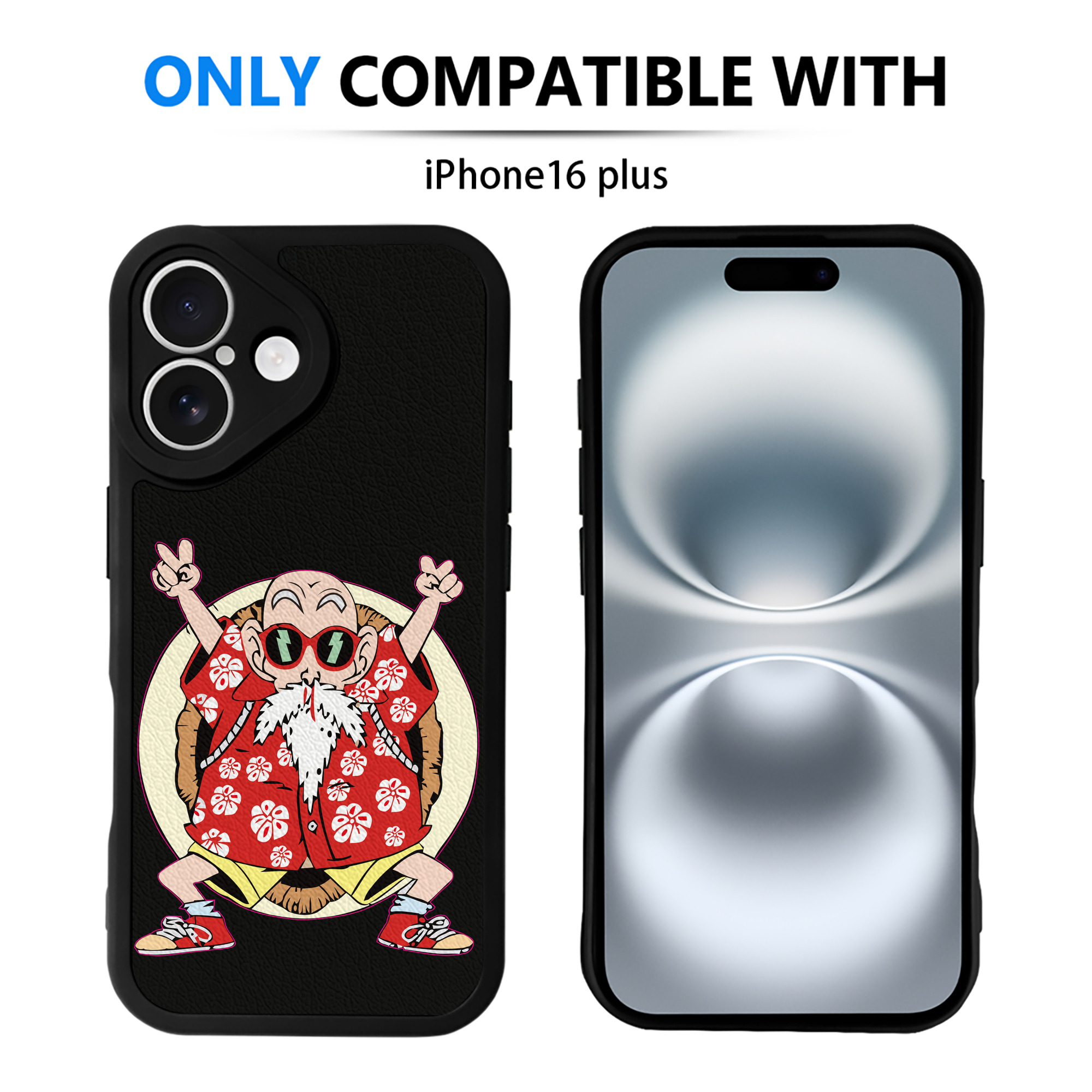 （画像用） ドラゴンボール 亀仙人（かめせんにん） DRAGON BALL Master Roshi Kame Sennin 【iPhone 16シリーズ対応】シリコンスマホケース（レザー調） 材質：シリコン